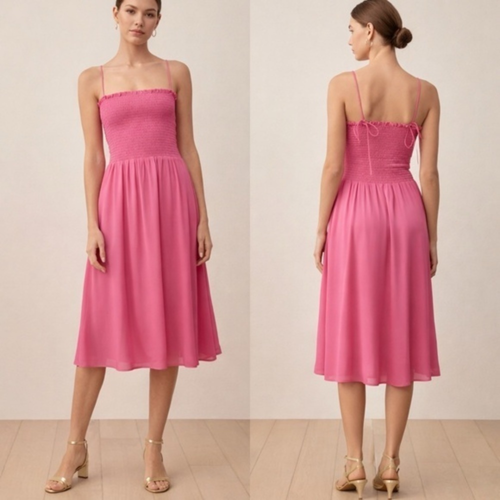 Reformation NWT Sable Pink Snapdragon Sleeveless Midi Dress S